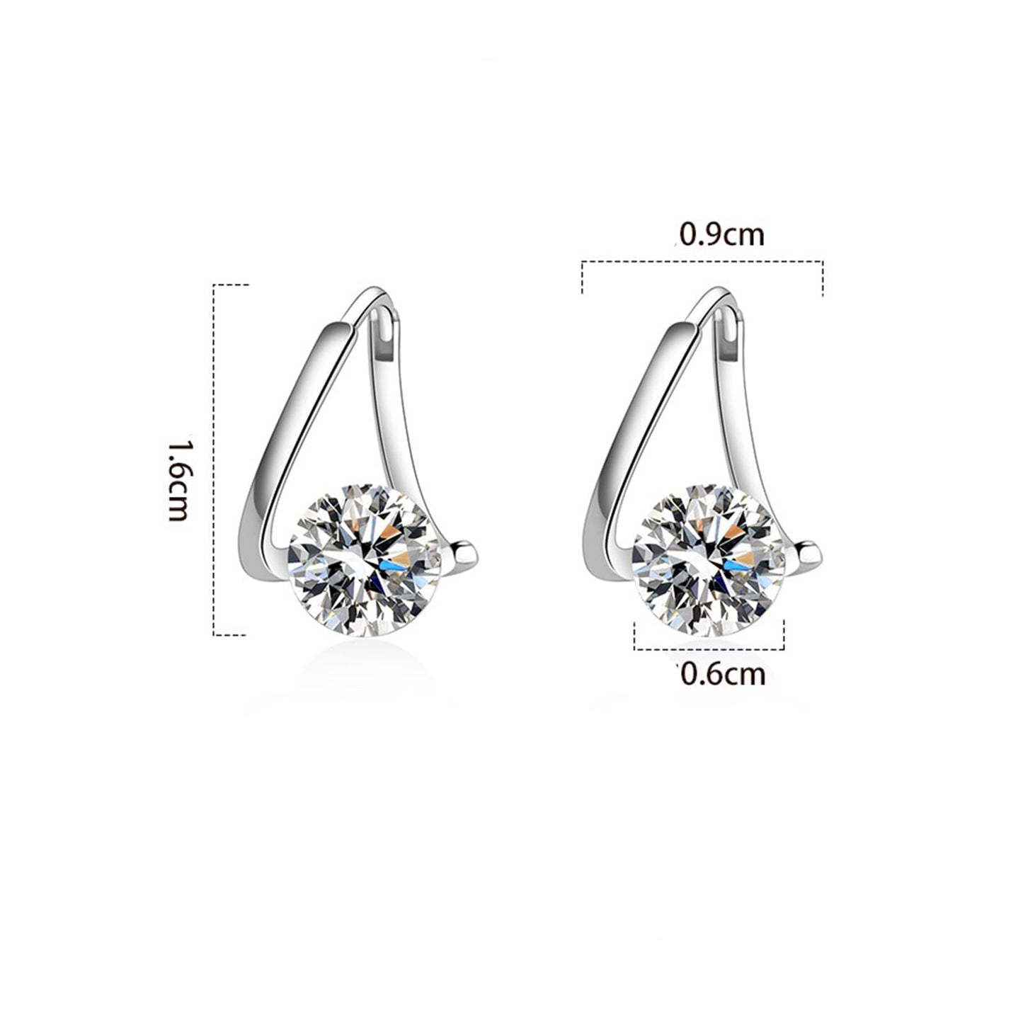 Halolux Lymphvity Germanium Earrings Lymphatic Earrings Silver Hoop Earrings Sparkle CZ Zircon Hoop Earrings for Women (2pair silver)