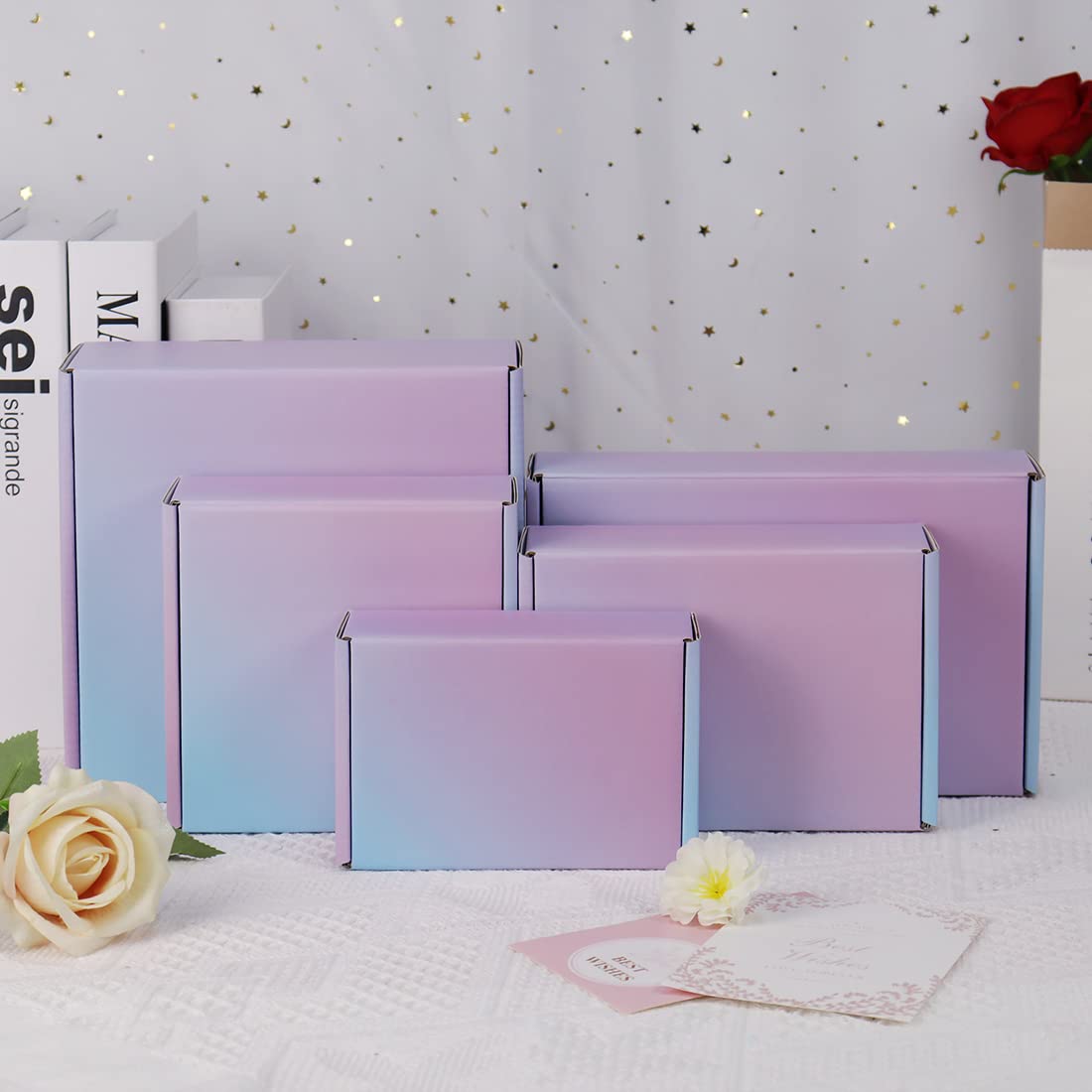DERZIFUN 6x4x2 Inch Small Shipping Boxes for Small Business, 30 Pack Purple Mailing Boxes Corrugated Cardboard Mailer Gift Packaging Box