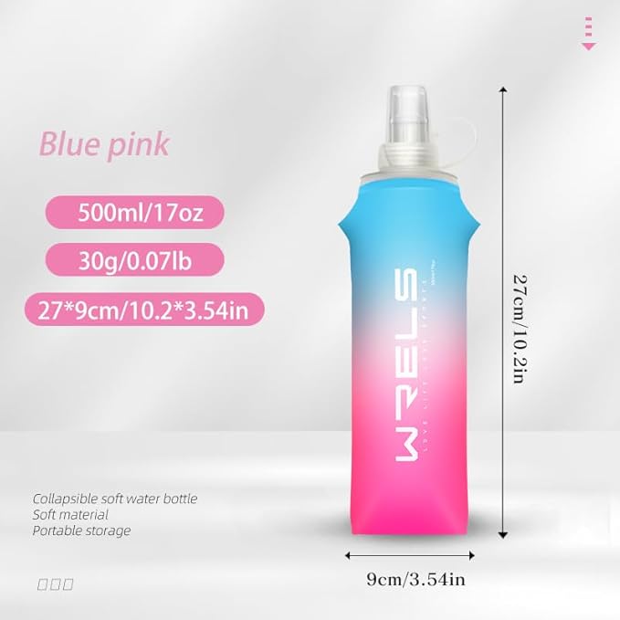 Soft Flasks TPU Soft Water Bottles Folding Soft Running Water Flask Small for Outdoor Sports Hiking Hydration Pack 8oz/17oz Hiking Cycling Climbing