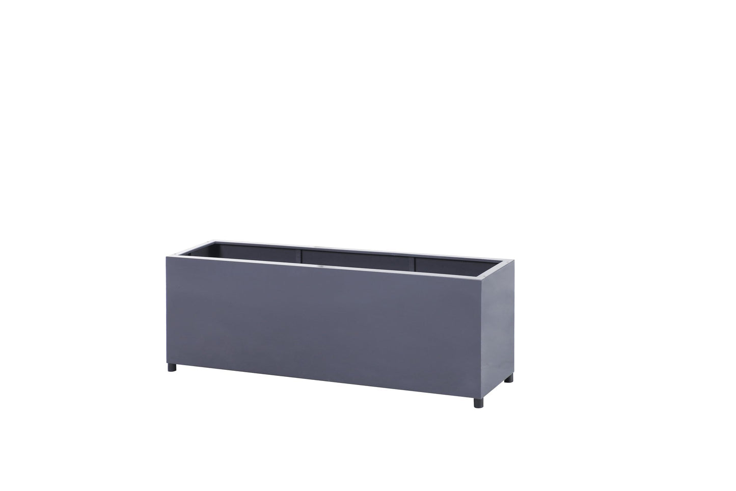 AGPL Multiprupose Stainless Steel Flower Pot Rectangular Solid Base Planter (Gray)