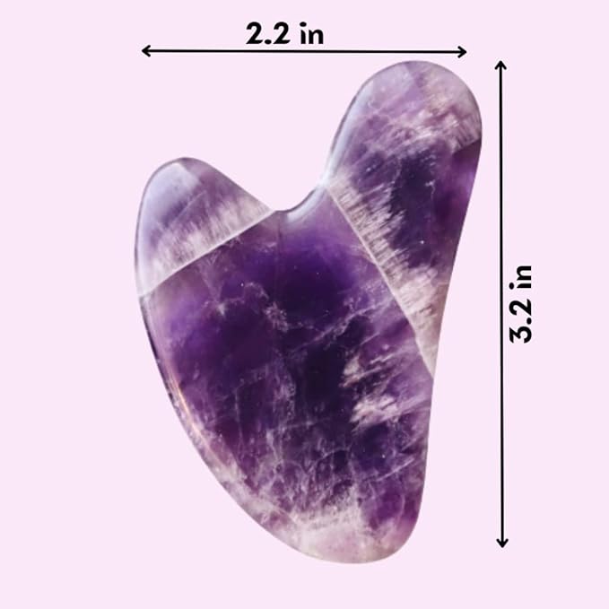 Mount Lai Amethyst Gua Sha Facial Tools – The Stone of Tranquility – Face & Body Guasha Tools for Self-Care, Massager for Sculpting, Muscle Tension Relief & Puffiness Reduction