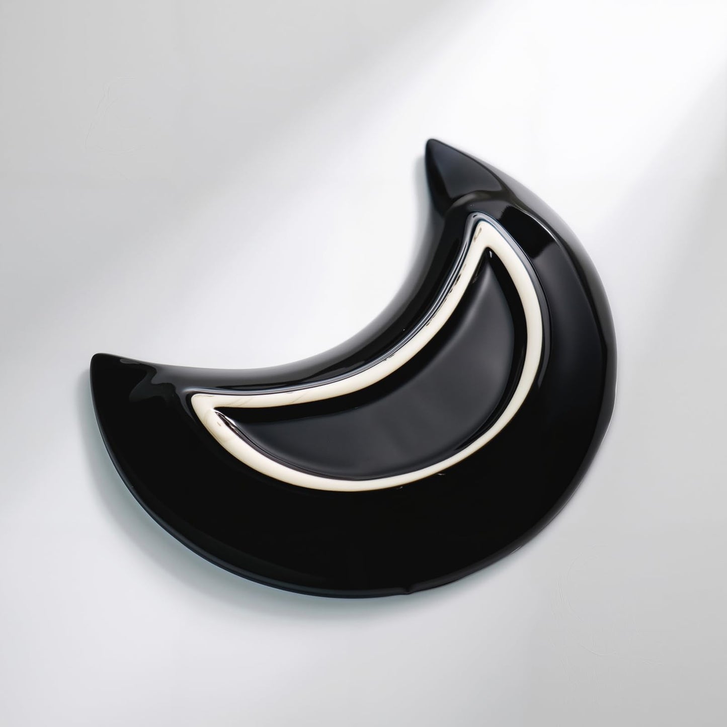 Yanluxr Black Moon Jewelry Dish, Decorative Ceramic Trinket Tray for Rings Earrings Necklaces, Birthday Christmas Gift for Women