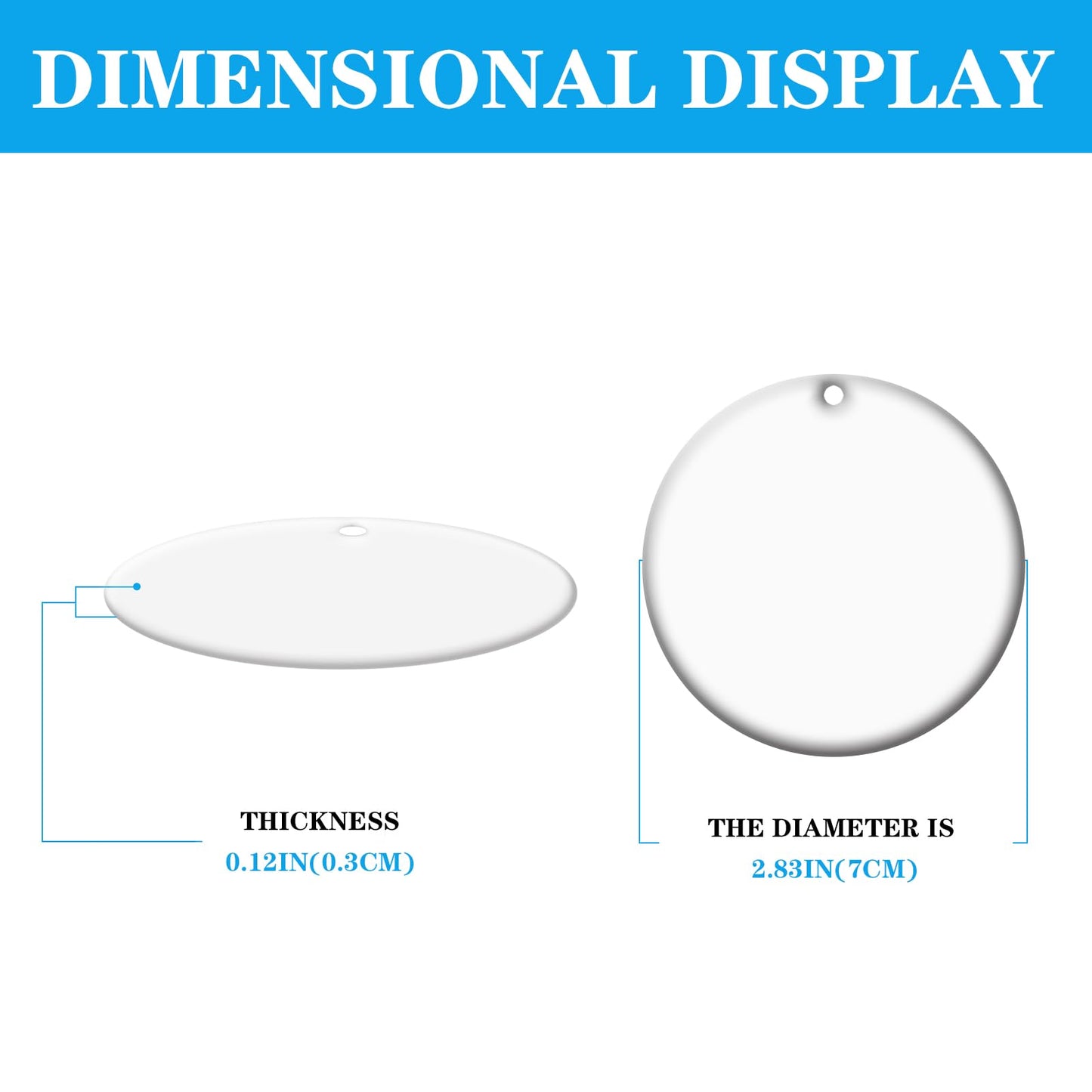 50 PCS Sublimation Ceramic Ornament Blank Round Two-Sided Printed White Ceramic Decoration Handmade DIY Personalized Christmas Home Decoration Bulk 3 inch