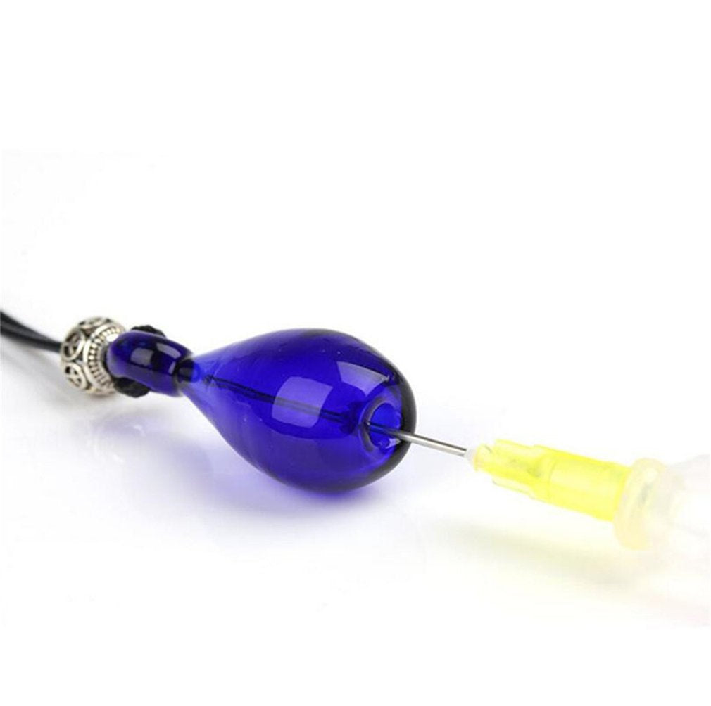 Diffuser Perfume Refillable Coloured Handmade Essential Oil Bottle Pendant Necklace Glass Vial Pendant Unique Gift (Orange)