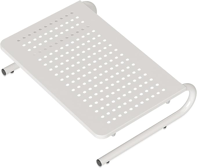 suptek Monitor Stand Riser for Computer,Laptop,Printer, Notebook and All Flat Screen Display with Vented Metal Platform and 4 Inches Height Underneath Storage,White(MST004W)