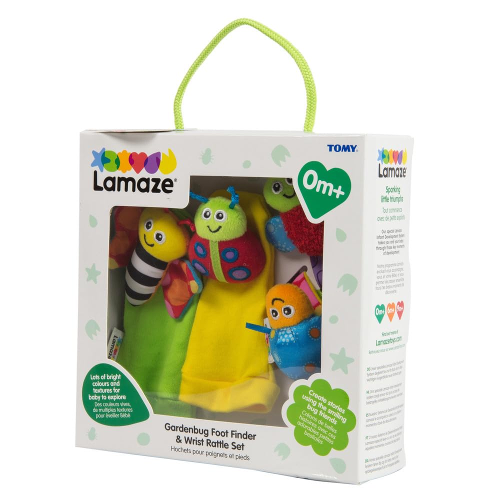 Lamaze Gardenbug - Baby Foot Finder Socks & Wrist Rattle Set - Sensory Development Toys - Newborn Baby Essentials