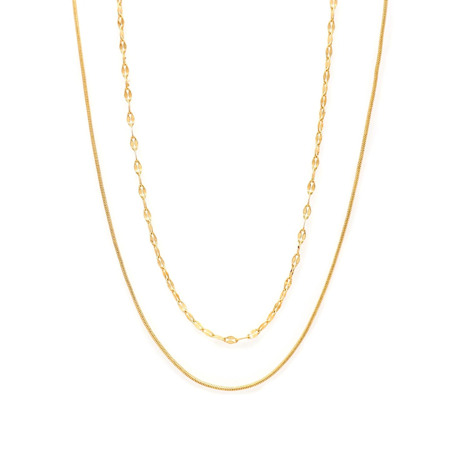 MAIKERDER Layered Necklaces for Women, 18K Gold Plated Layering Necklaces Stackable Thin Snake Chain Choker Lip Chain Necklace Dainty Simple Gold Necklace for Women Trendy Non Tarnish
