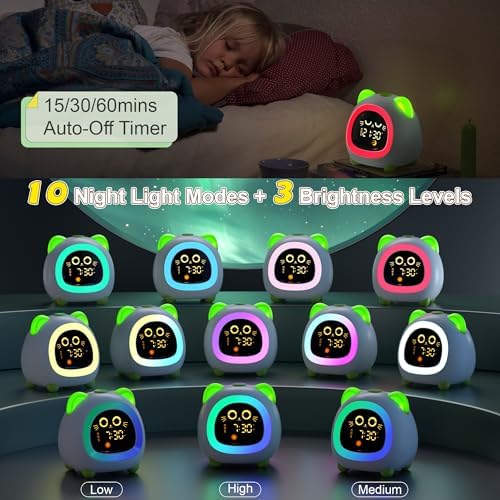 ANALOI Alarm Clock for Kids, Ok to Wake Clock for Girls, Sleep Training