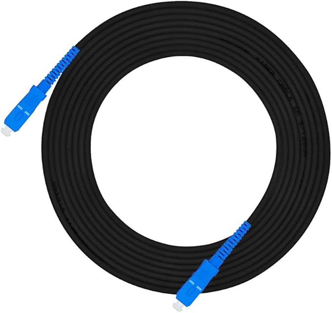 Jeirdus 200M SC Outdoor Armored Simplex 9/125 SM Fiber Optic Cable Jumper - Optical Patch Cord, Singlemode, 200Meters, 656ft SC-SC