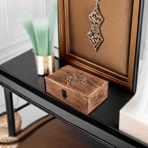 NIRMAN Handmade Wooden Jewellery Trinket Box Keepsake Storage Organizer with Hand Carved Celtic Design