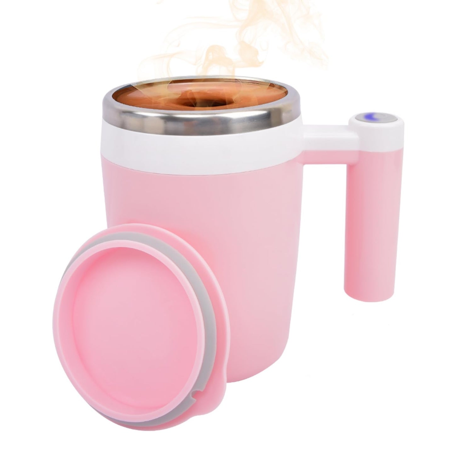 KittBabby Self Stirring Coffee Mug 13oz - Cute Pink Magnetic Coffee Mixer, USB Rechargeable, Ideal Gift for Women, Birthdays, Mother's Day (Pink) (1, Pink)