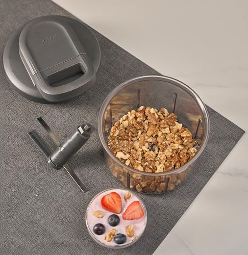Zyliss Easy Pull Food Chopper and Manual Food Processor - Hand-Held Slicer & Dicer for Fruits & Vegetables - Easy Pull Manual Food Chopper - Cooking Gadgets & Kitchen Essentials - Easy Pull 3.0