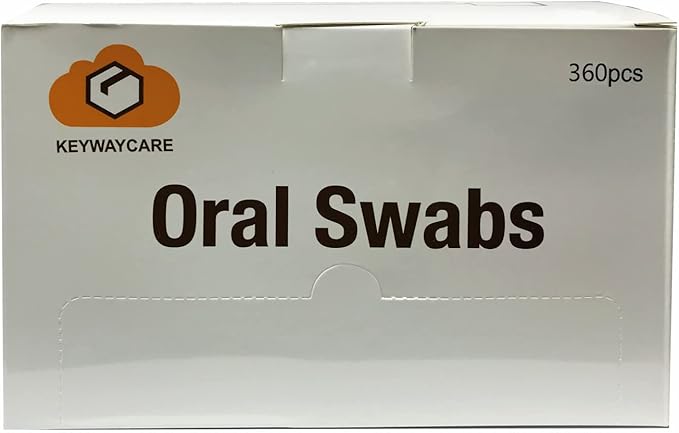Oral Swabs Disposable 360 Pcs Each Individually Wrapped Swabsticks Toothettes Mouth Swabs Sponge Dental Care Zigzag Wave Shaped 6 Color Multi-Color Soft Foam Oral Swabs
