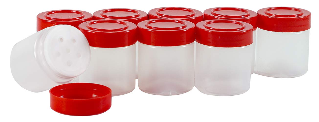 Pinnacle Mercantile 9 Pack 1oz Mini Plastic Spice Jars Bottles Containers with Sifter and Cap