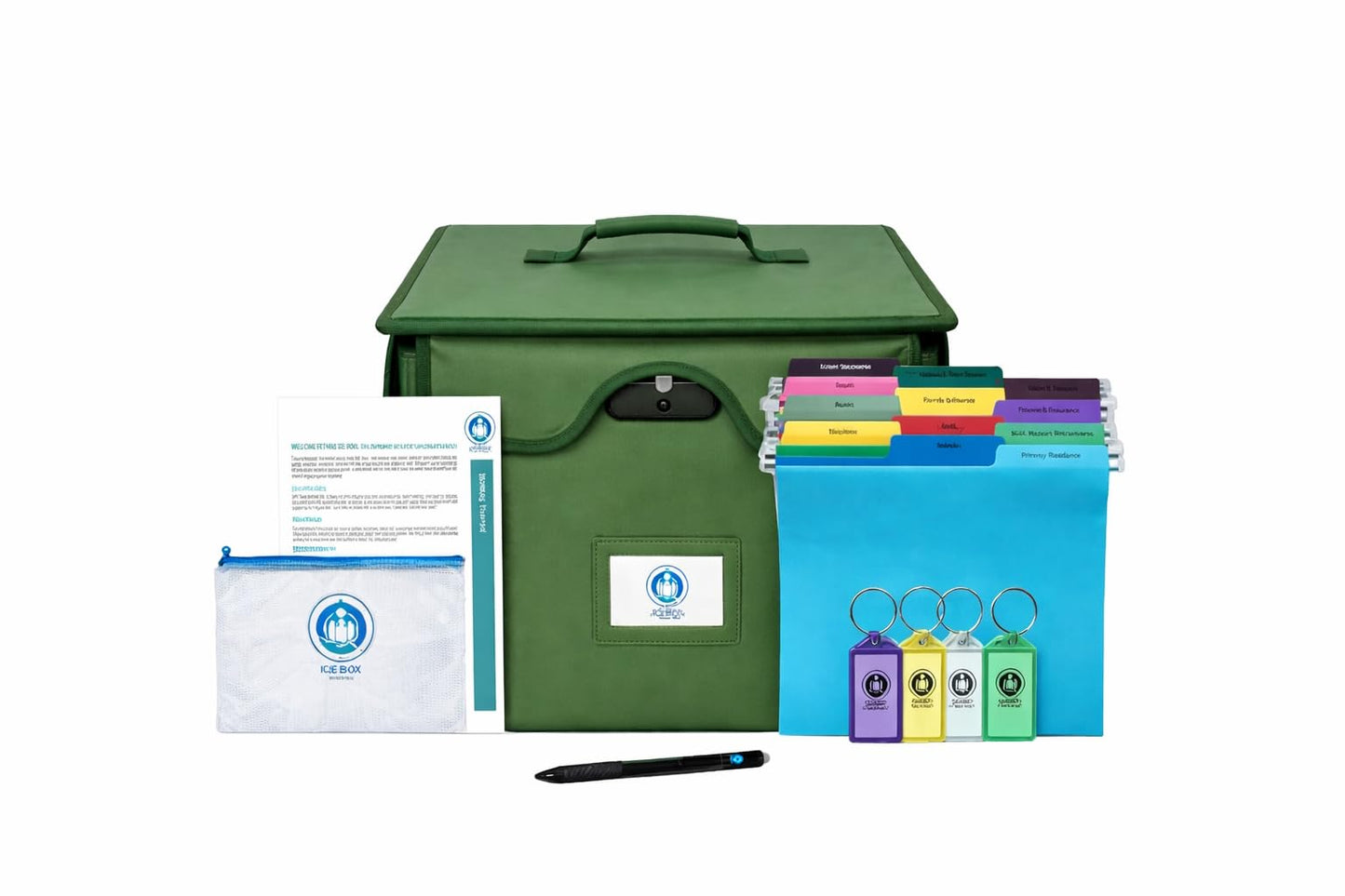 Icebox End of Life Organizer – Fire-Resistant Estate Planning & Emergency Document Storage Box – Lockable Home File Organizer for Important Documents (Green)