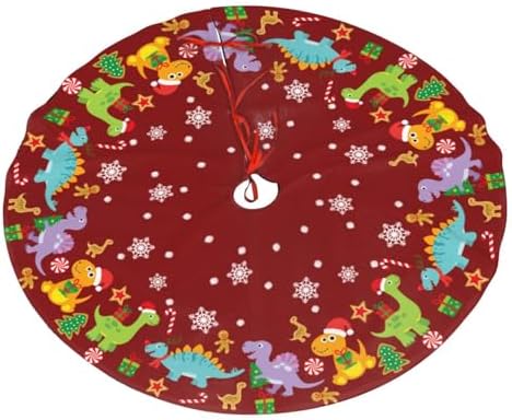 Cute Dinosaur Christmas Tree Skirts Cute Dinosaur Printed Tree Skirt 36" Gorgeous Xmas Holiday Party Ornaments Keepsake Gift