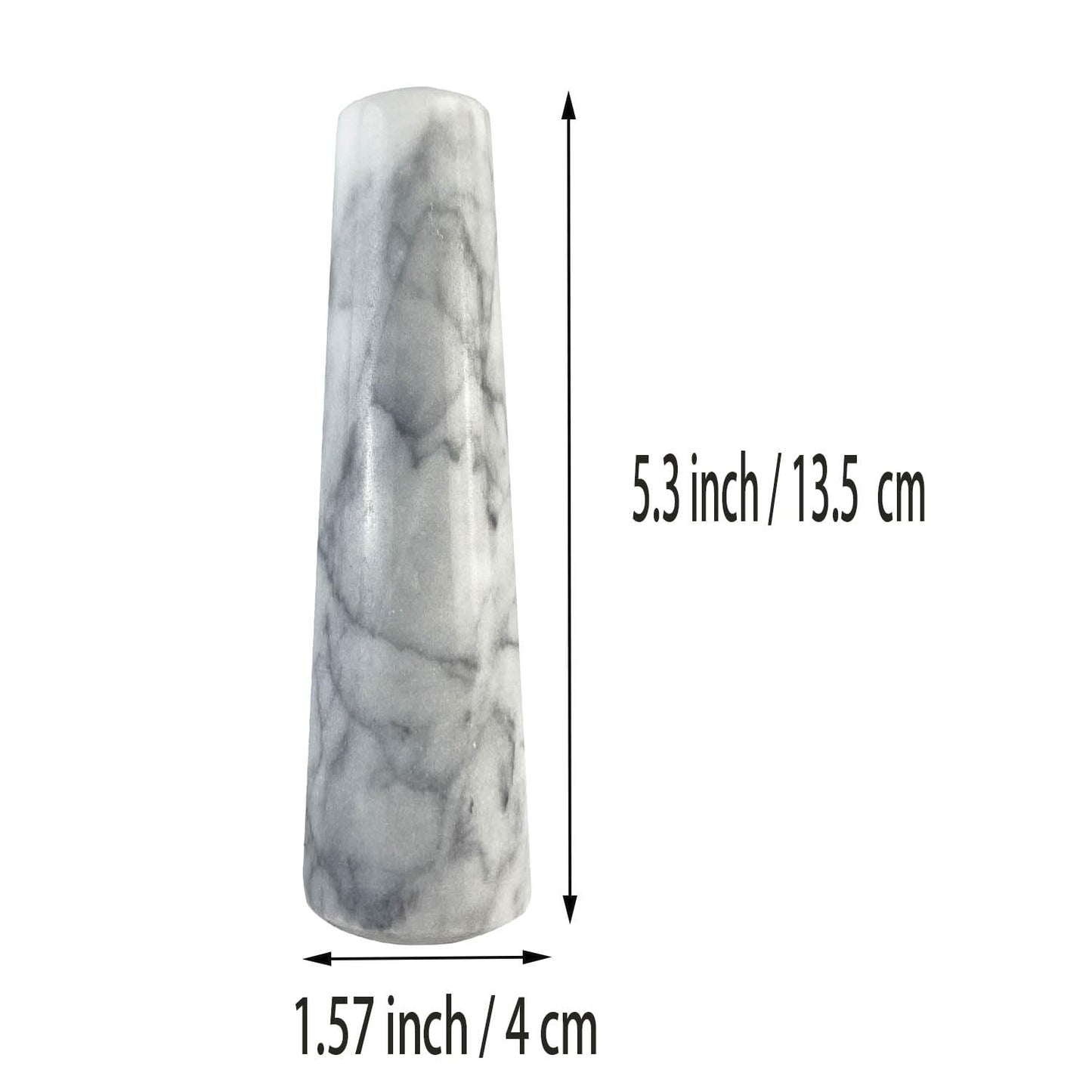 Marble Replacement Pestle only， 5.3 in (Only Pestle [Mortar is not Included]), Granite Pestle Replacement Light Gray White