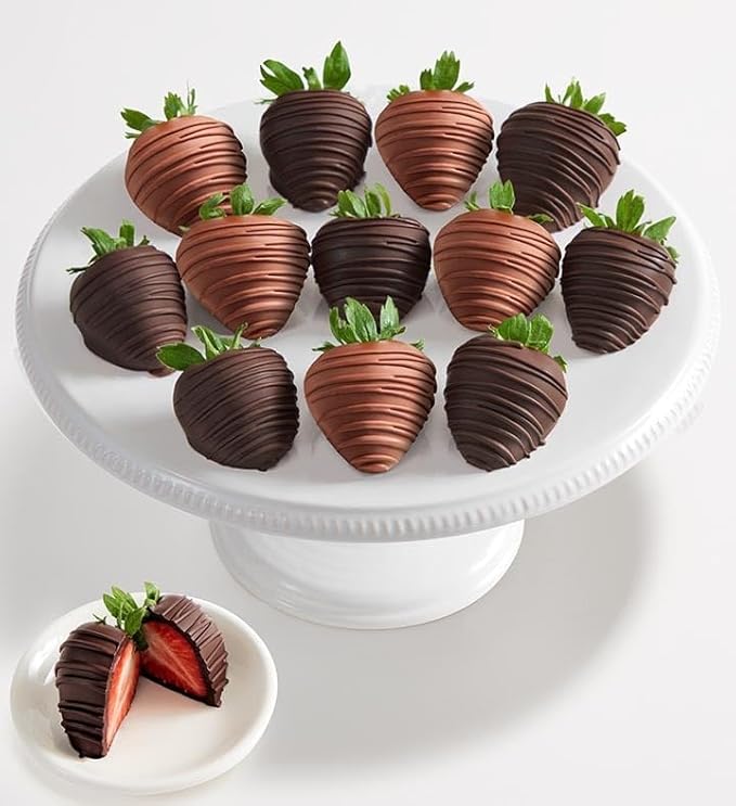 Shari’s Berries Artisan Belgian Mixed Milk & Dark Chocolate Strawberries | Gourmet Gift Delivery (Two Dozen, 24 Berries)