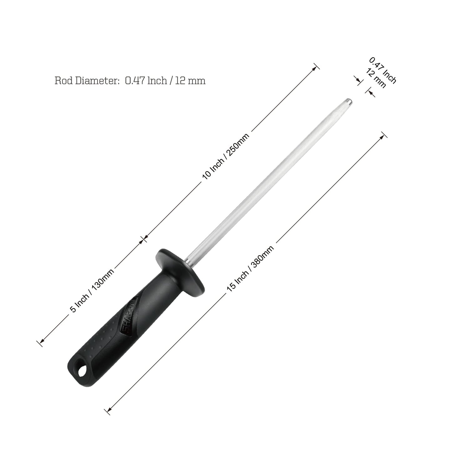 SHARPAL 117N Professional Kitchen Knife Sharpening Honing Steel Sharpener Rod Restore Blade Quickly(10 Inch)