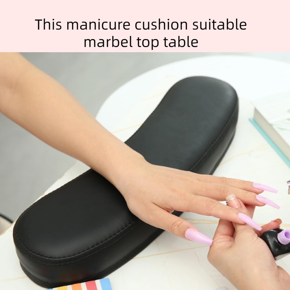 QUEESALN Manicure hand Cushion Pillow Pad, Nail Polish Hand Cushion, Manicure Table Portable Nail Table Hand Cushion Pillow, Nail Art Tools Hand Cushion, Nail SPA Nail Art Salon Home Nail Tech (Black)