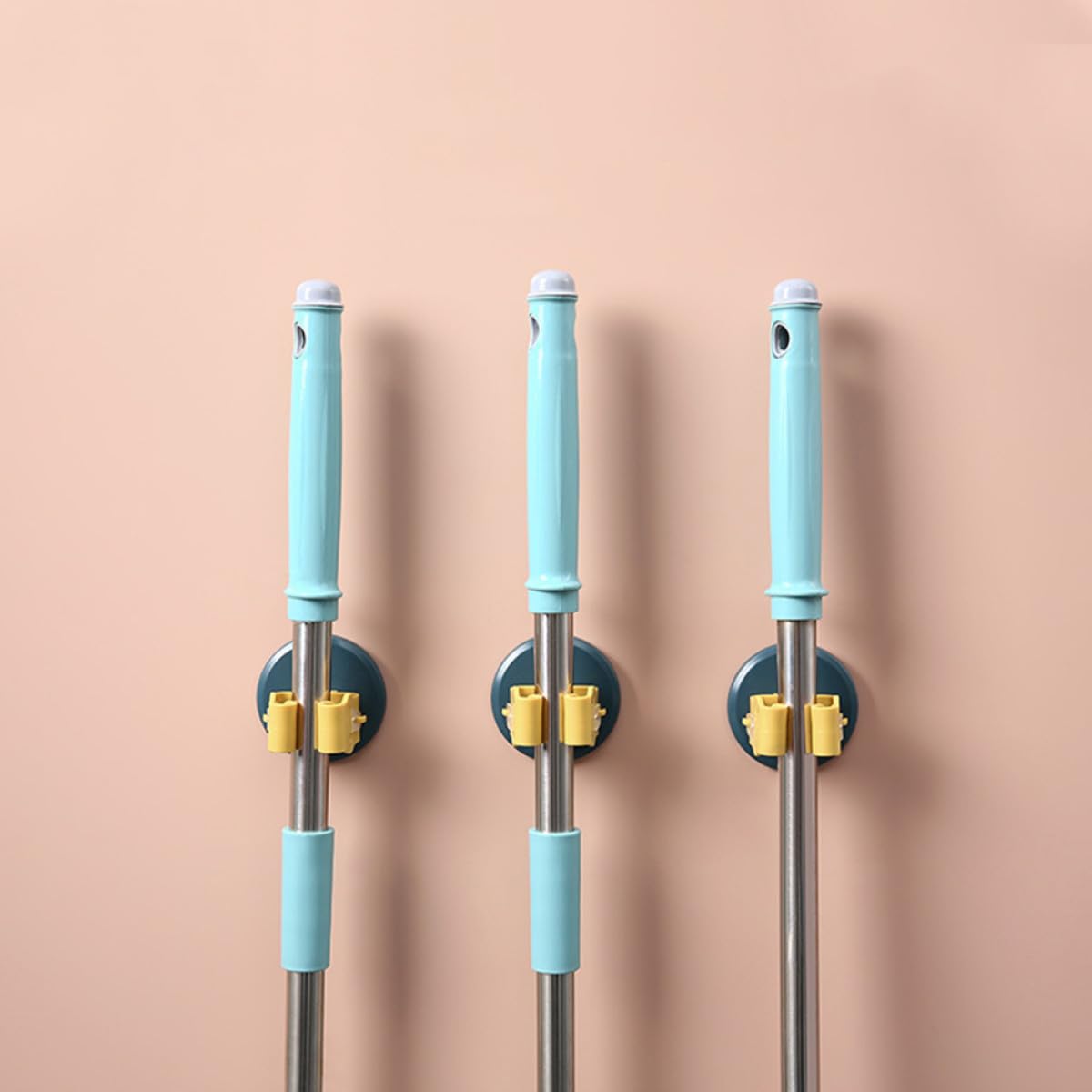 3pcs Mop and Broom Holder with Suction Cup Clamps