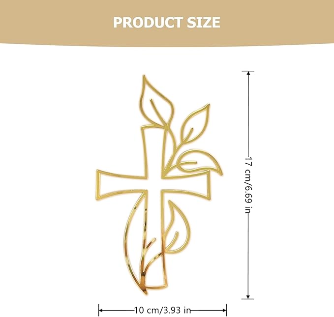 Gold Glitter Cross Baptism Cake Topper Set of 3 – God Bless Christening & Confirmation Party Decoration