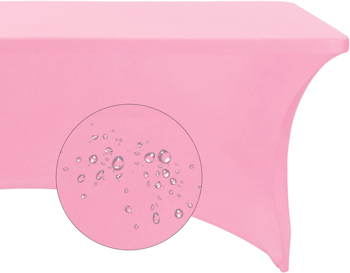 Spandex 6ft Waterproof Table Cover for Party,Wedding, Banquet, and Events(Pink)