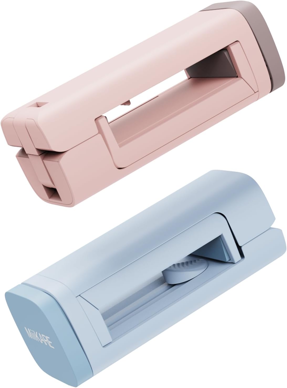 MiiKARE Airplane Travel Essentials Phone Holder, Universal Handsfree Phone Mount for Flying with 360 Degree Rotation, Accessory for Airplane, Travel Must Haves Phone Stand for Desk-Pink&Blue