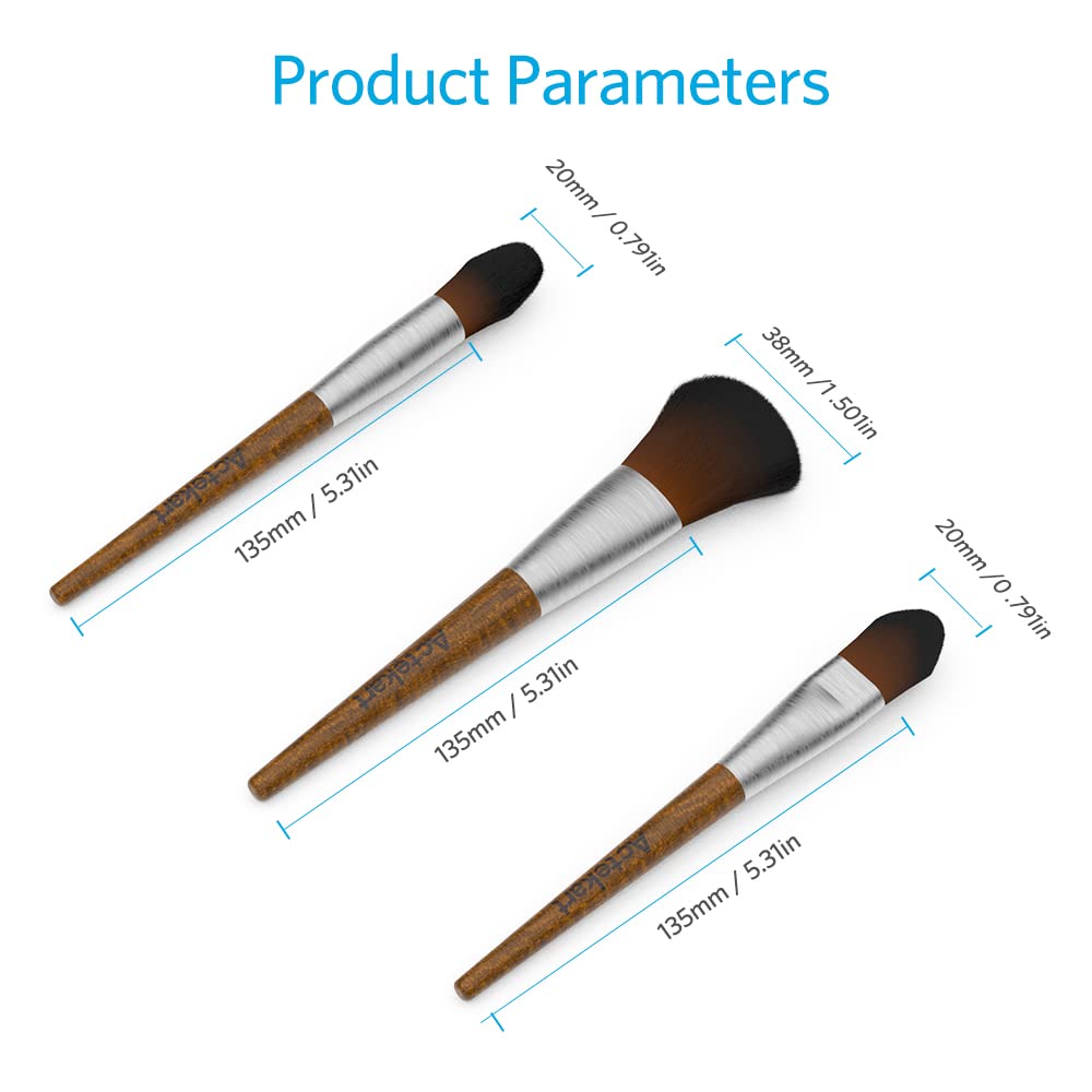 Actekart 3PCS Model Cleaning Brush Kit (Premium Wooden Handle) Soft Figure Duster Brush, Professional Model Dusting Brush for Statues, Collectible Figurine, Hobby Crafts