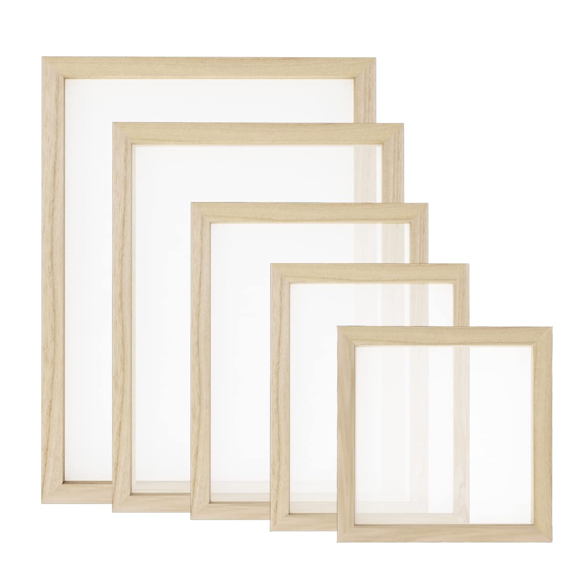 Worown 5 Different Size Wooden Paper Making Screens, PaperMaking Mold and Deckle, Paper Making Frames for DIY Paper Crafts