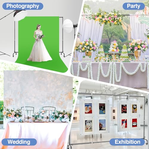10x7.5ft Backdrop Stand with Wheels, Heavy Duty Back Drop Adjustable Photo Backgound Support Kit, Moveable Banner Frame for Parties/Photography/Wedding/Studio