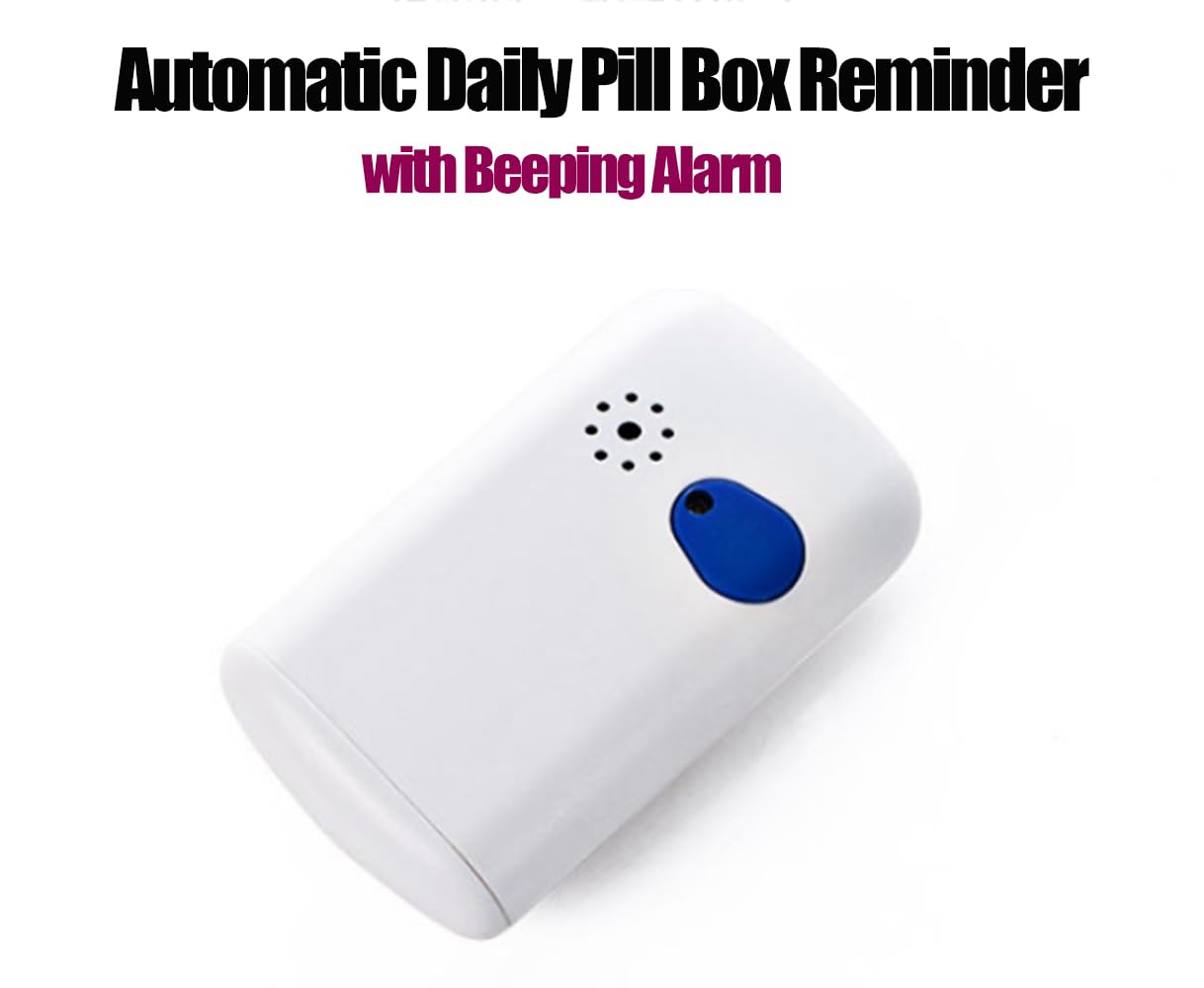Electronic Timed Pill Dispensers,Digital Pill Organizer,Automatic Daily Pill Box Reminder with Beeping Alarm for Elderly Gift,Portable for Office Travel