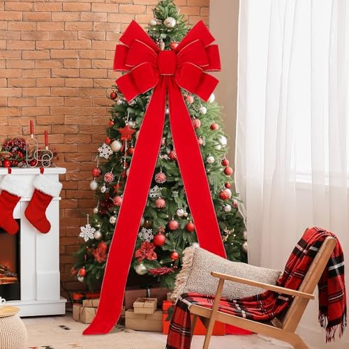 Norme 1 Pcs Red Extra Large Christmas Tree Topper Bow Decor