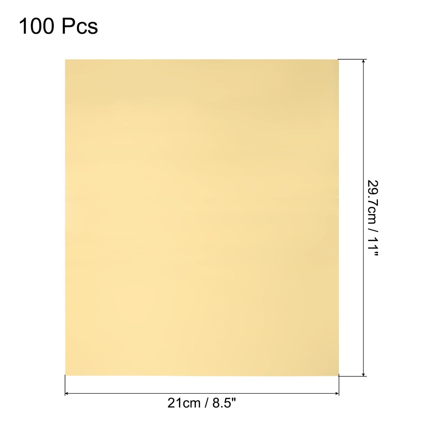 MECCANIXITY 100 Pack Toner Reactive Foil,Deco Foil Transfer Sheets 8.5"x11" A4 Hot Foil Paper for Laser Printer Scrapbooking Heat Transfer DIY Craft,Matte Gold