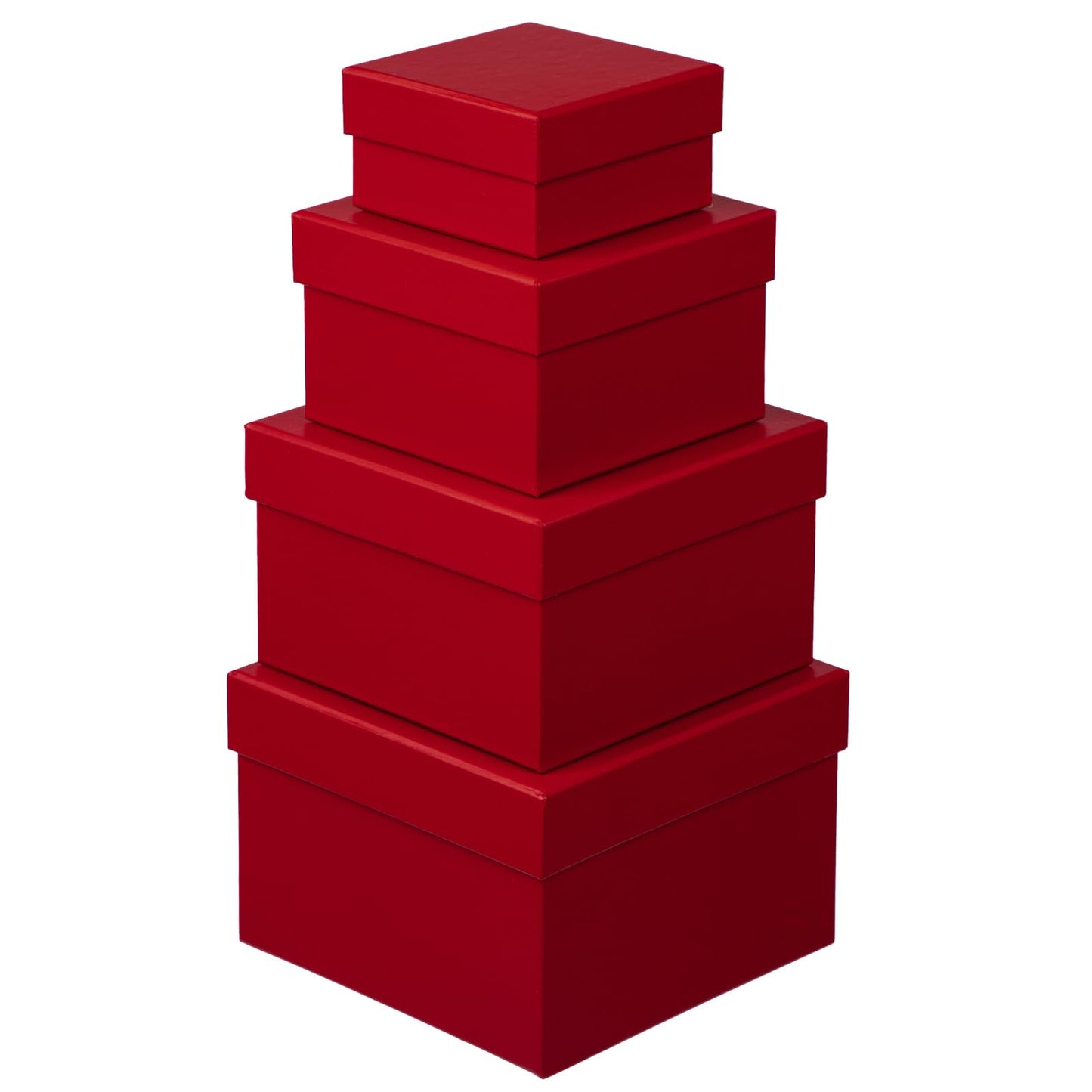 Oairse Gift Boxes for Presents Red Gift Boxes with Lids Nested Box with Lid 4 Packs Small Box Set for Bridesmaid, Proposal, Wedding, Birthday, Baby Showers