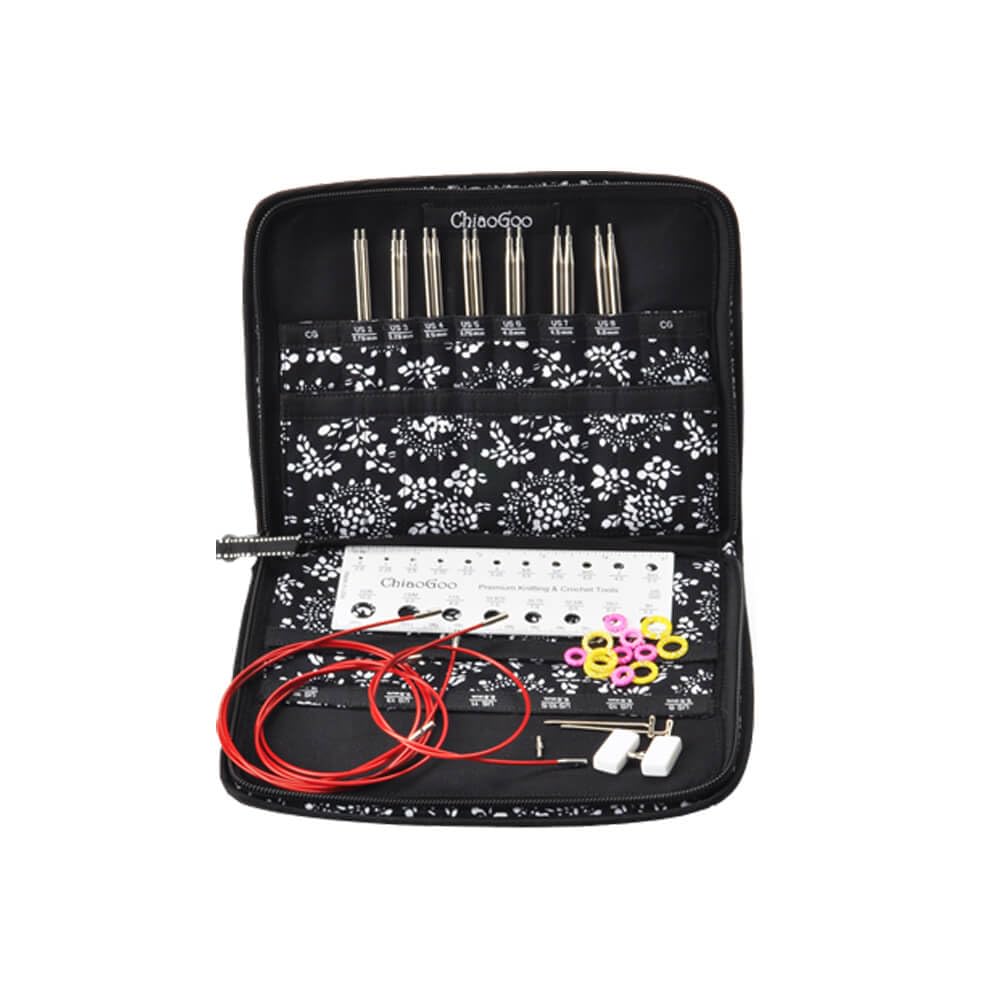 ChiaoGoo 7500-S TWIST Red Lace Interchangeable Knitting Needle 5" Tip Set, Small