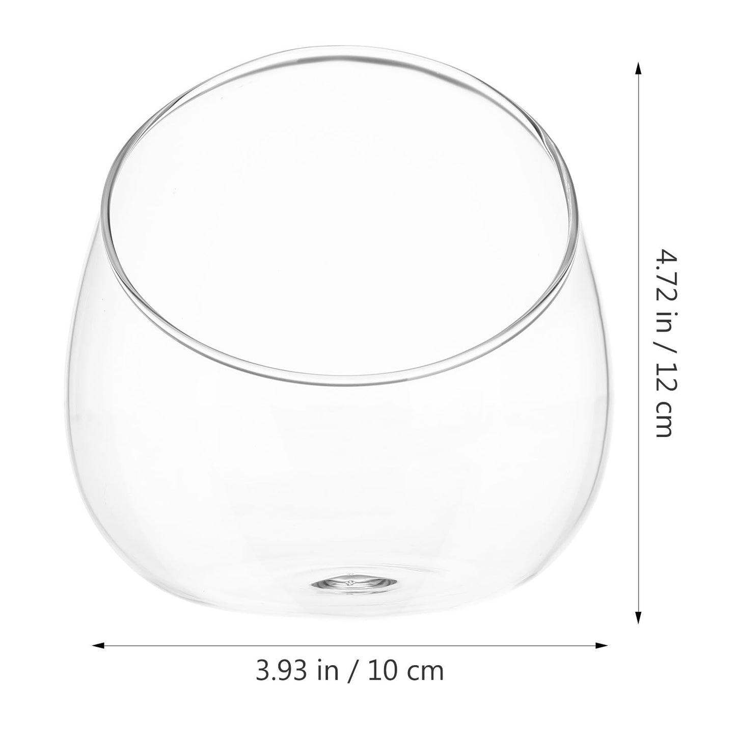 WOFASHPURET 4.72" Slant-Cut Glass Terrarium Jar – Thickened Globe Bottle for Succulent & Moss Mini Ecosystem, Stable Desktop Planter for Home Office Décor & Gift