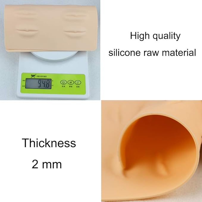 Silicone Fake Skins for Lips 3 Sheets 3D Microblading Permanent Makeup Tattoo Practice Skin 8.5x7.4 Inch for Tattoo Artists and Beginners (Lips)