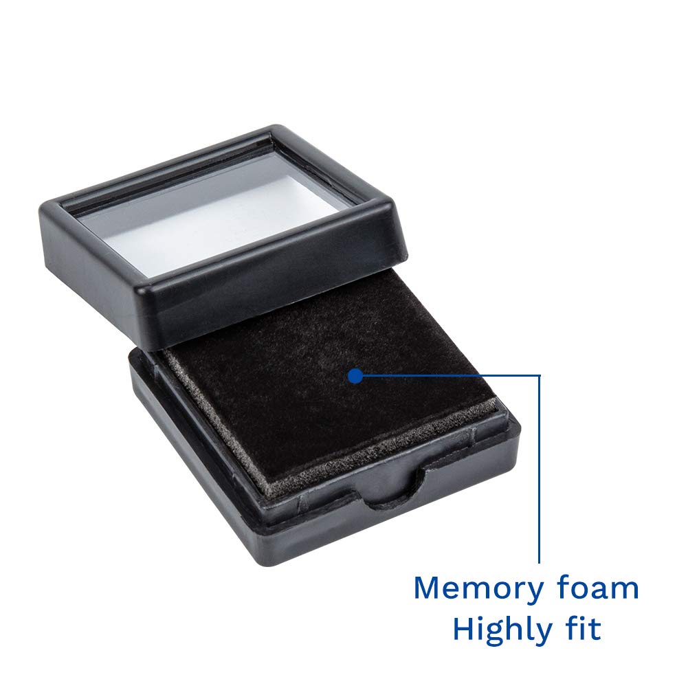 BENECREAT 24 Pack Black Gemstone Display Box Jewelry Box Container with Clear Top Lids 1.57x0.6 for Festival Treat, Gems, Coins, Diamond, Gift Packing
