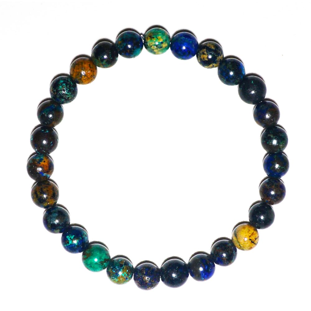 TaHLga 6MM Chrysocolla Natural Gemstone Bracelet | Natural Solar Plexus Chakra Gemstones | Bring Luck Wealth Courage | Protection from Evil | Gift