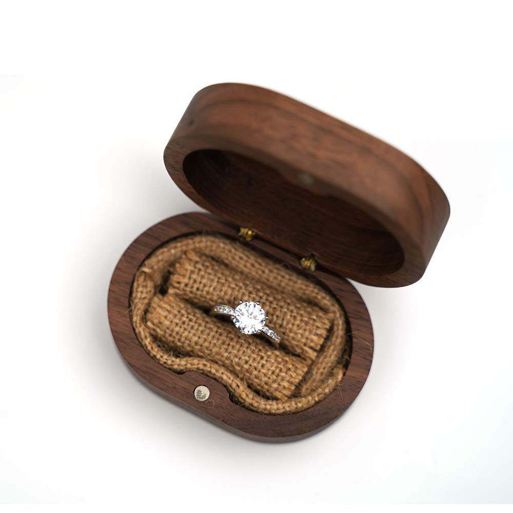 molchagar Ring Box for Wedding Ceremony, 2 Slots Ring Box, It Was Always You Commitment of Love Engraved Wooden Ring Holder for Engagement, Propose, Lover's Birthday Jewelry Gift Box…