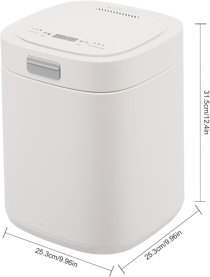 2.5L/0.66gal Electric Composting Machine, Three Working Modes Kitchen Composter with Lid and Removable Bucket, Composting Machine for Apartment Kitchen Countertop, White