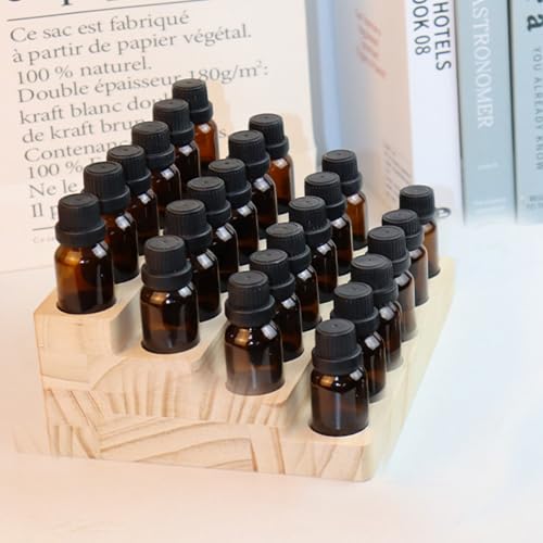 Essential Oil Display Stand 4 Tier Essential Oil Holder Solid Wood Essential Oil Rack for 24 Bottles Tabletop Display Holder Bottle Organizer for 5-20ml Bottles Display for Essential Oils - style: 4 Layers-1