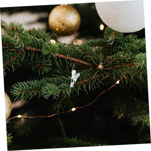100pcs Christmas Decoration Clip Tree Ornament Hooks Clip Ornaments Christmas Ball Ornament Clips Hanging Clips for Christmas Tree Christmas Bauble Hangers Wreath Clips Silver Iron