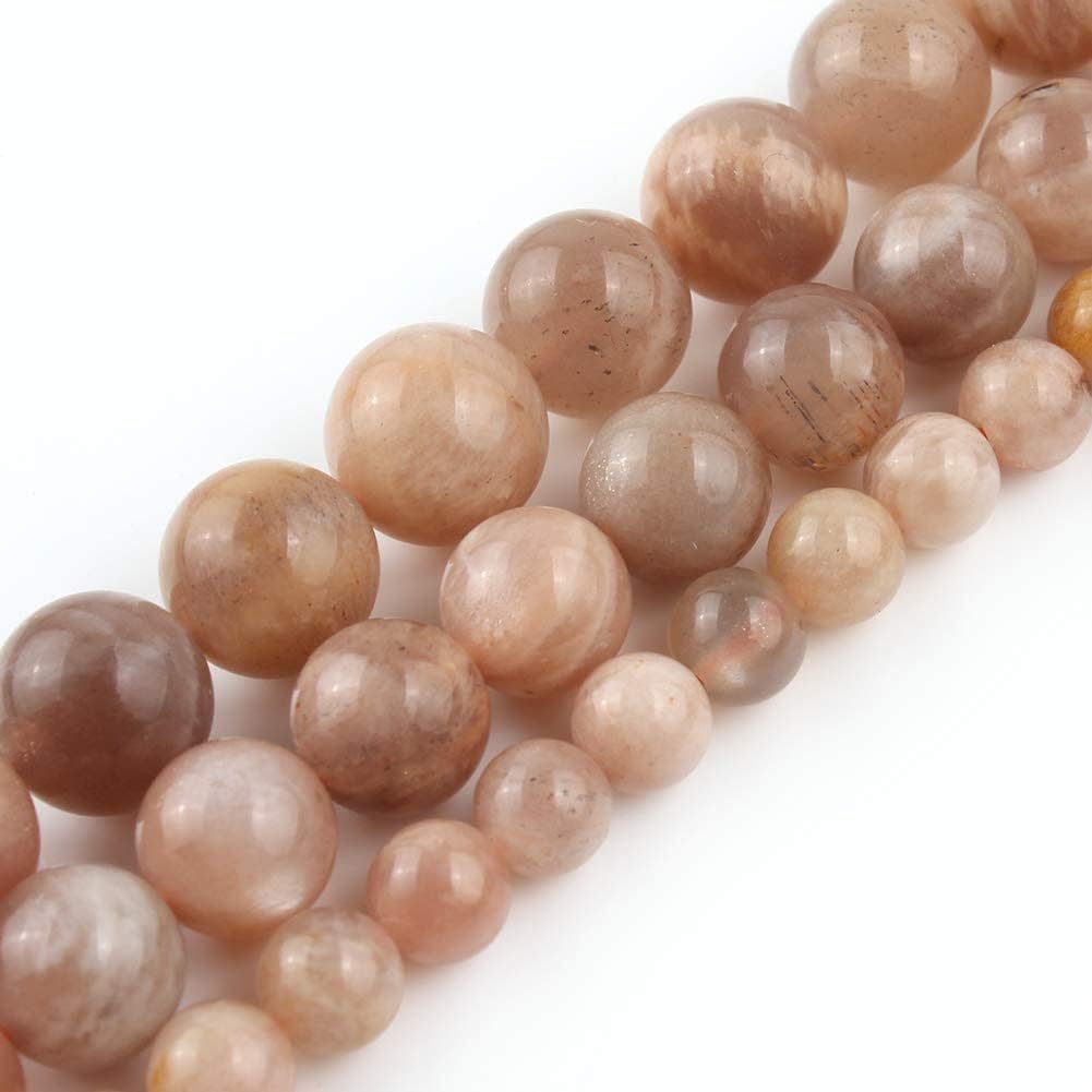 Yochus 60pcs Sunstone Beads，6mm Healing Power Natural Stone Round Loose Beads for Jewelry Making Earring Necklace DIY Crafts