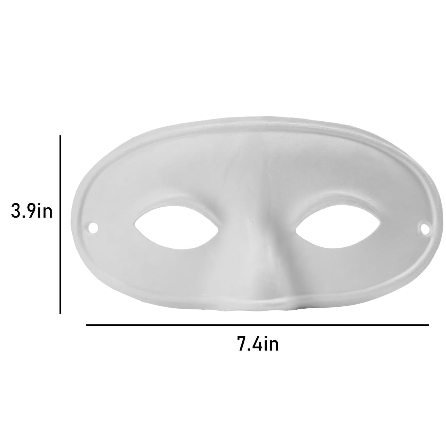 White Masquerade Masks 3 Pack - Bundle with 3 White DIY Craft Masks for Mardi Gras, Halloween, Cosplay Party Plus Gem Stickers | Bulk Paper Mache Masquerade Accessories