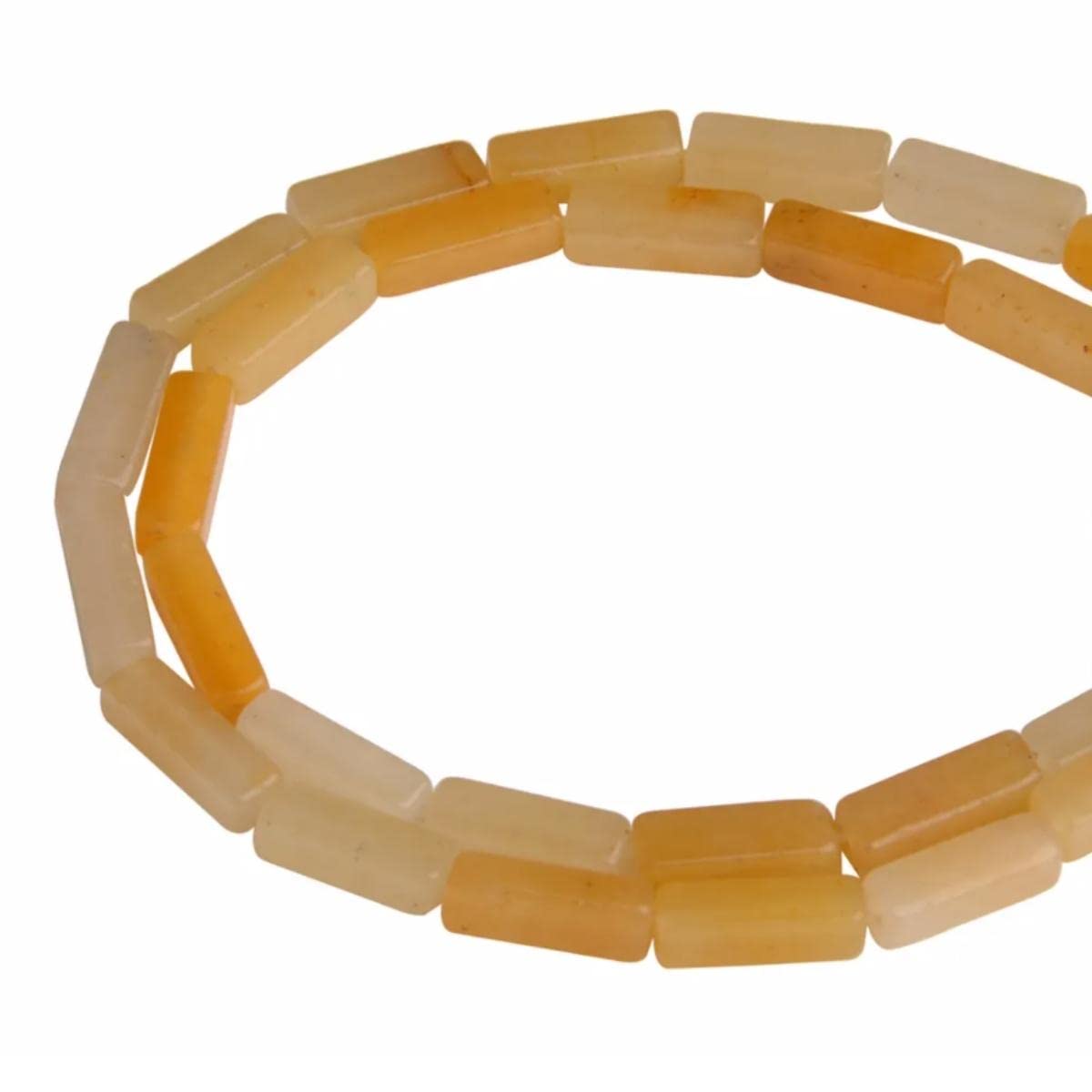 4x13mm Natural Stone Yellow Aventurine Rectangular Column Tube Cylinder Spacer Loose Beads Gemstone for DIY Bracelets Necklace Jewelry Making Strand 15 Inch (28-30pcs)