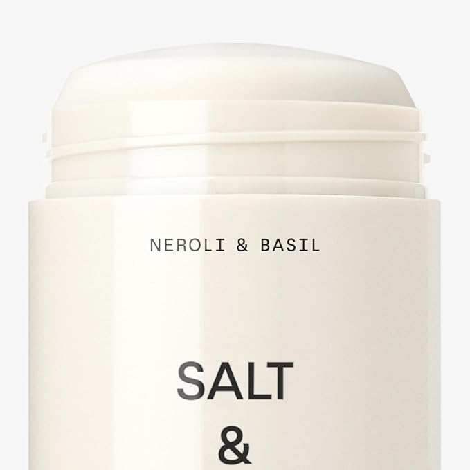 SALT & STONE Aluminum Free Deodorant | Extra Strength 48 Hour Protection for Women & Men | Made with Seaweed Extracts, Shea Butter & Prebiotics (Neroli & Basil)
