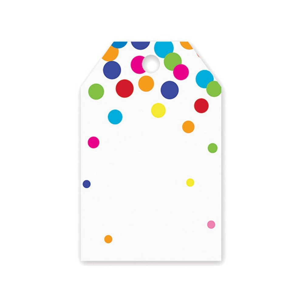 Rainbow Confetti Dots Printed Gift Tags - 2 1/4 x 3 1/2 - 50 Pack