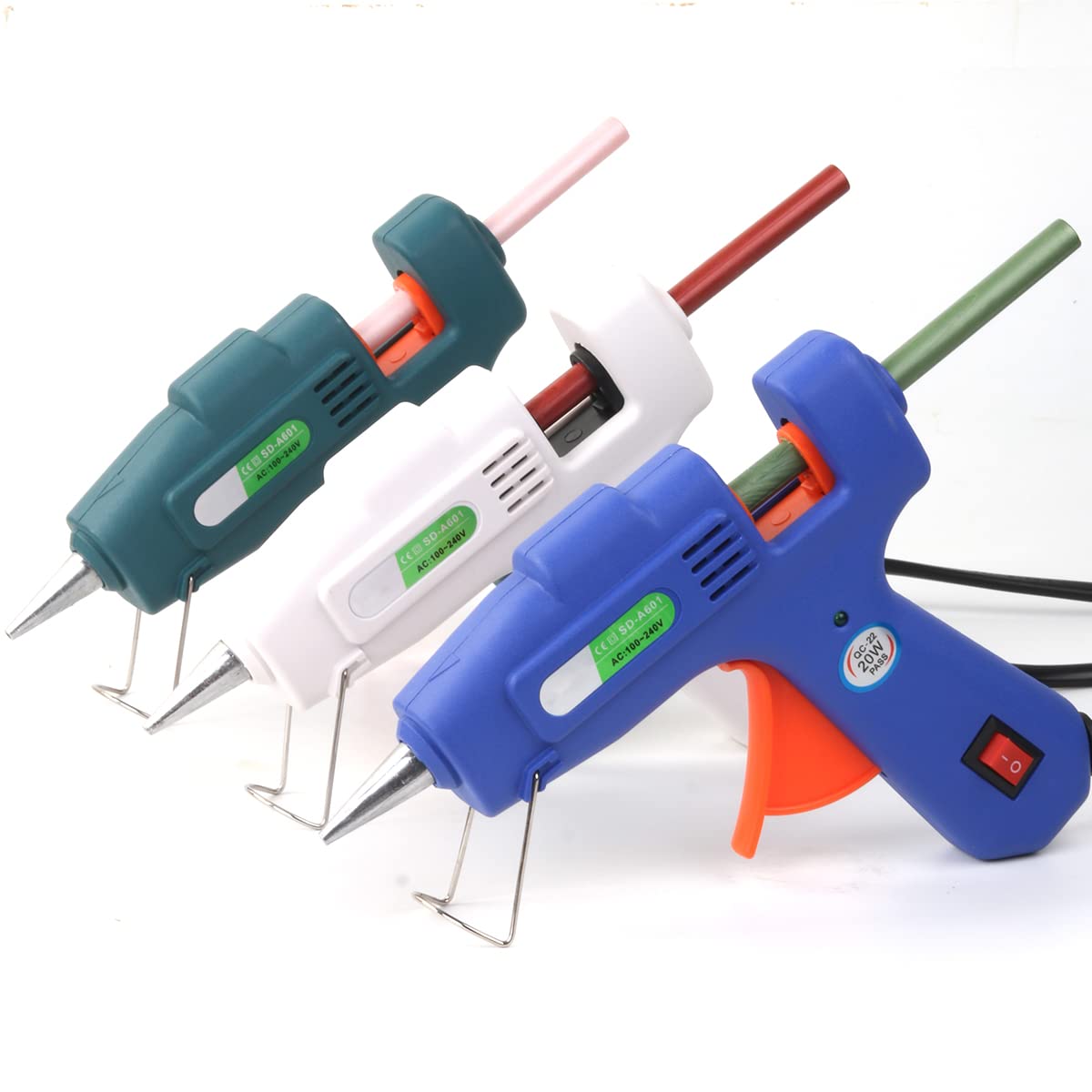 Sealing Wax Hot Melting Glue Gun 20W, Wasole Sealing Wax Sticks Glue Gune for the Diameter 0.28 inch Sticks, Great for Wedding Invitations, Birthday Cards, Envelopes (Blue Glue Gun)